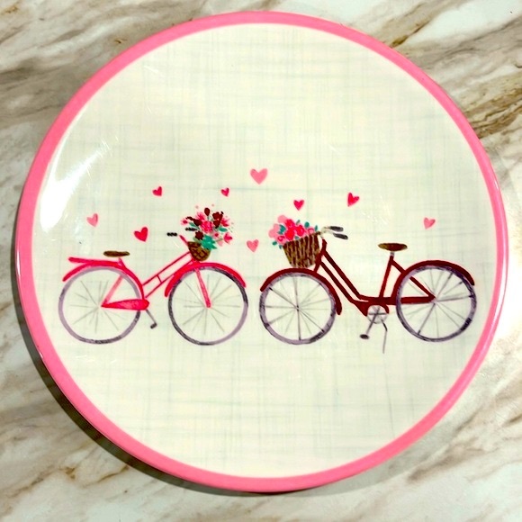 4 Nicole Miller Melamine Bicycles Plates - Picture 2 of 4